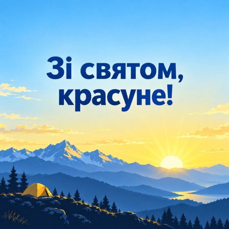 Зі святом, красуне! - листівка з привітанням з Днем народження жінці
