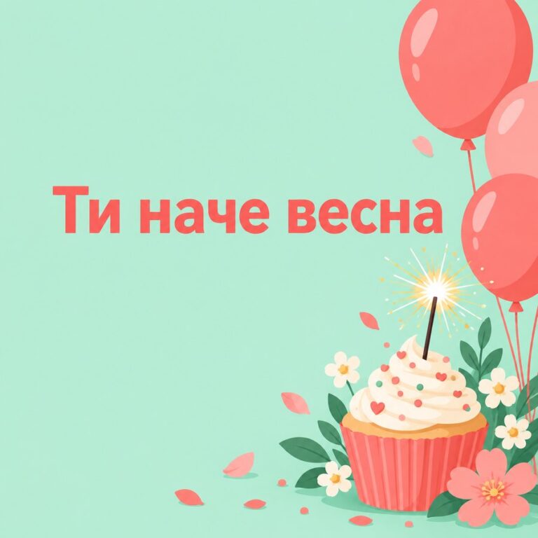 Ти наче весна - листівка з привітанням з Днем народження жінці
