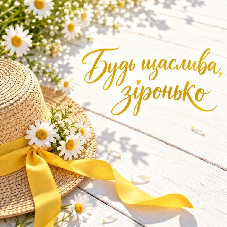 Будь щаслива, зіронько - листівка з привітанням з Днем народження жінці