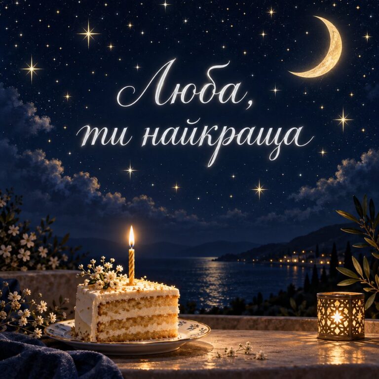 Люба, ти найкраща - листівка з привітанням з Днем народження жінці