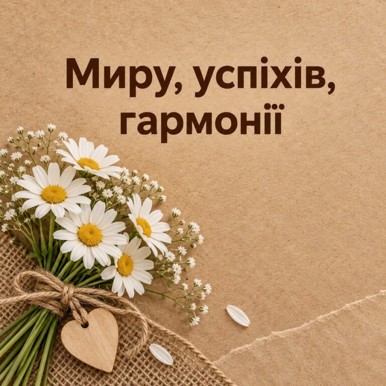 Миру, успіхів, гармонії - листівка з привітанням з Днем народження жінці