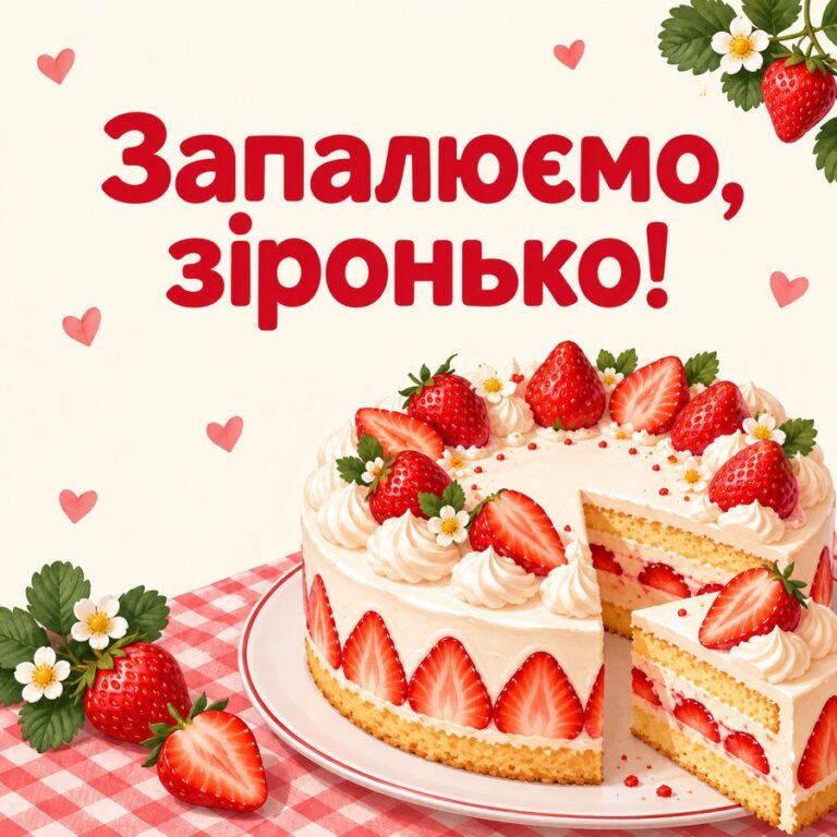 Запалюємо, зіронько! - листівка з привітанням з Днем народження жінці