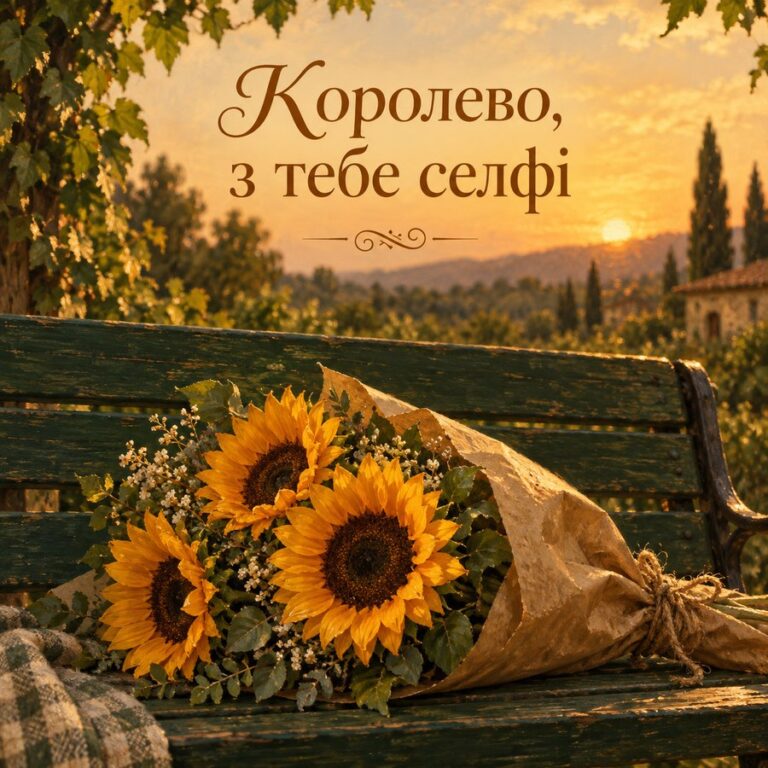 Королево, з тебе селфі - листівка з привітанням з Днем народження жінці
