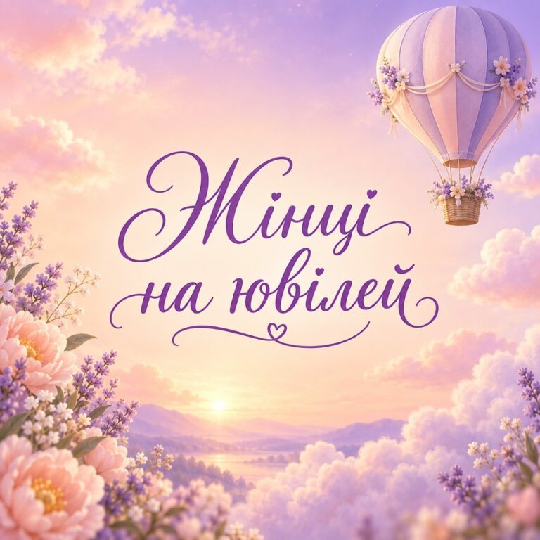 Жінці на ювілей - листівка з привітанням з Днем народження жінці