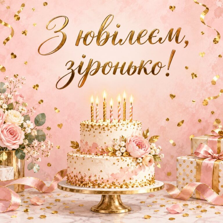 З ювілеєм, зіронько! - листівка з привітанням з Днем народження жінці