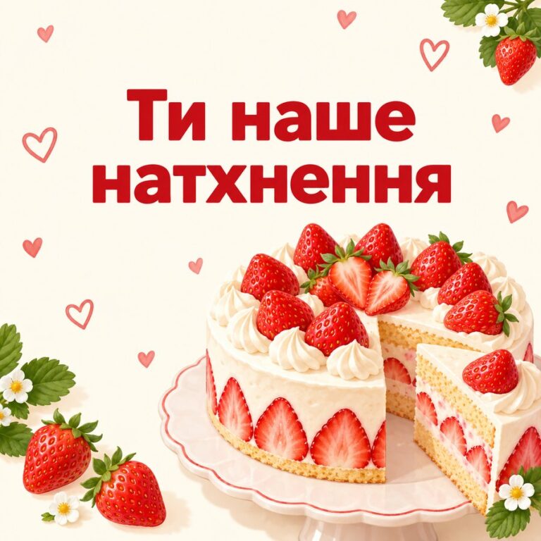Ти наше натхнення - листівка з привітанням з Днем народження жінці