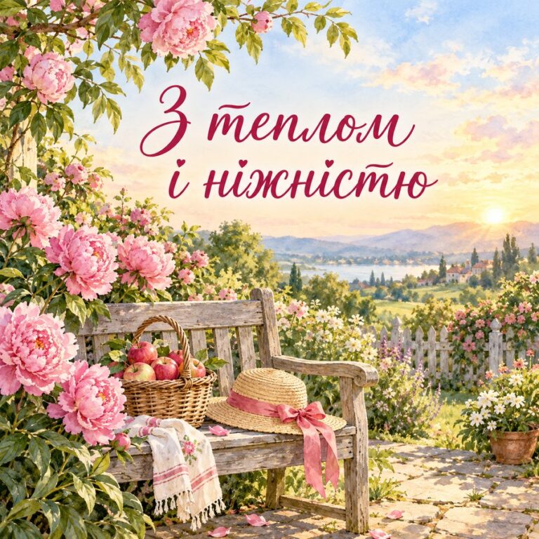 З теплом і ніжністю - листівка з привітанням з Днем народження жінці