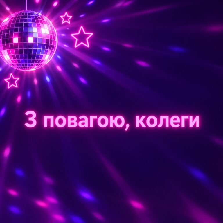 З повагою, колеги - листівка з привітанням з Днем народження жінці