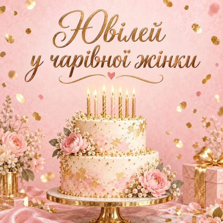 Ювілей у чарівної жінки - листівка з привітанням з Днем народження жінці