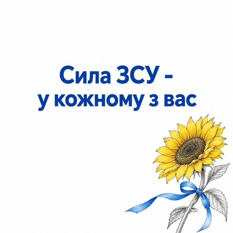 Сила ЗСУ - у кожному з вас - листівка з привітанням з Днем ЗСУ