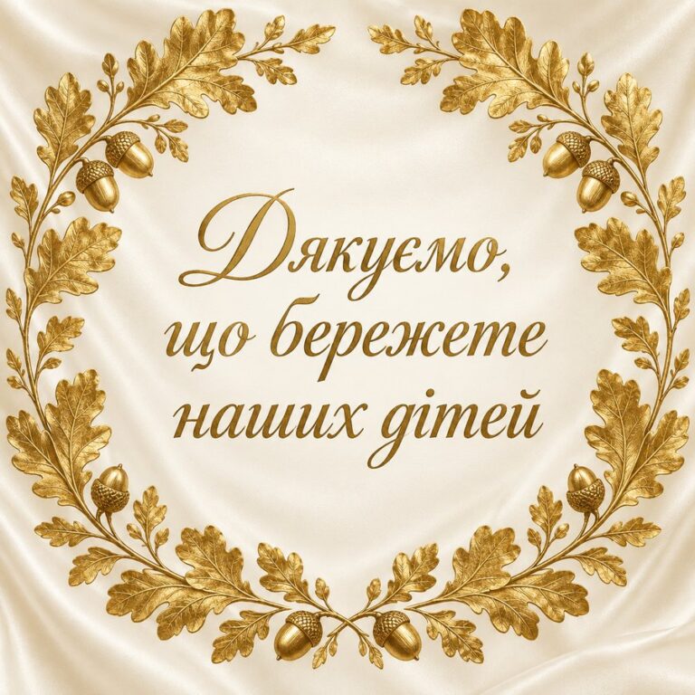 Дякуємо, що бережете наших дітей - листівка з привітанням з Днем ЗСУ
