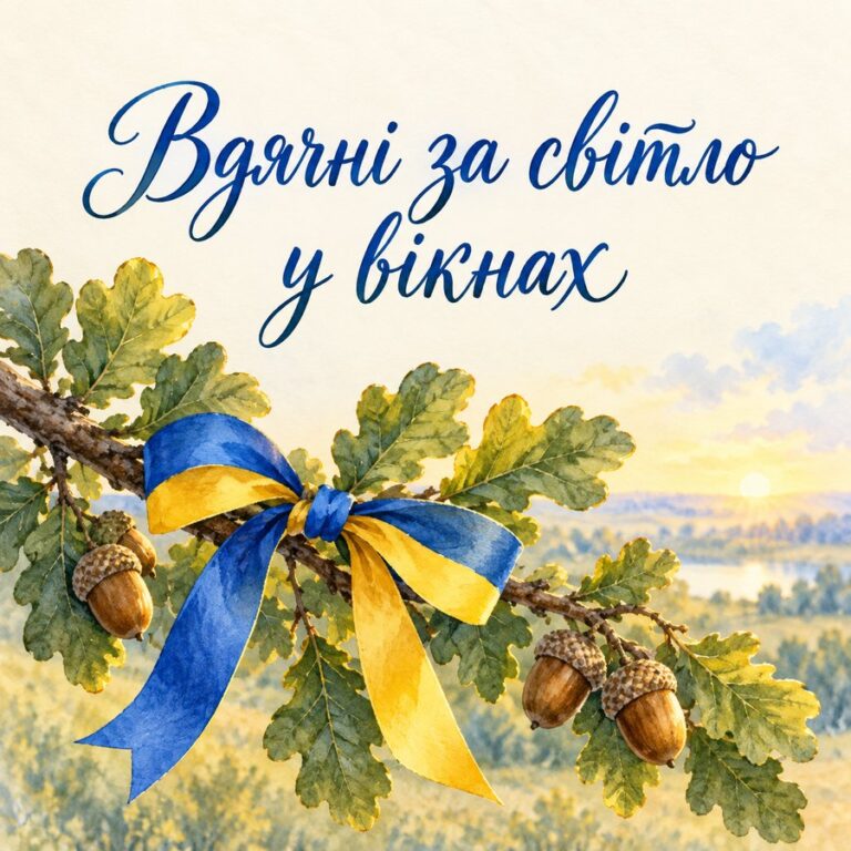 Вдячні за світло у вікнах - листівка з привітанням з Днем ЗСУ