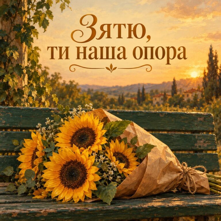 Зятю, ти наша опора - листівка з привітанням з Днем народження зятю