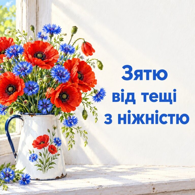 Зятю від тещі з ніжністю - листівка з привітанням з Днем народження зятю