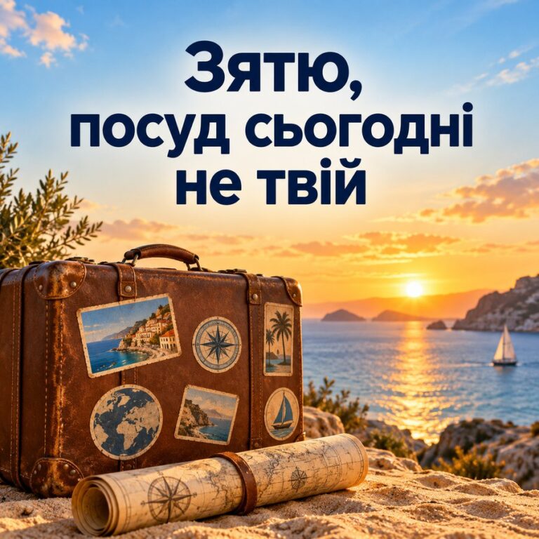 Зятю, посуд сьогодні не твій - листівка з привітанням з Днем народження зятю