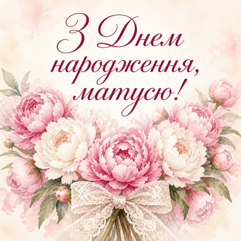 З Днем народження, матусю! - листівка з привітанням мамі
