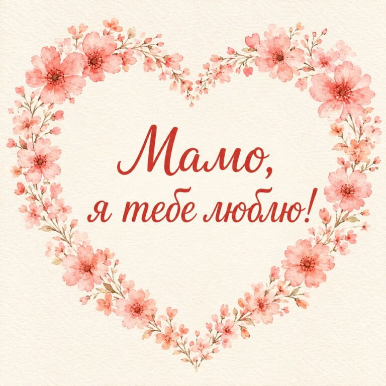 Мамо, я тебе люблю! - листівка з привітанням мамі