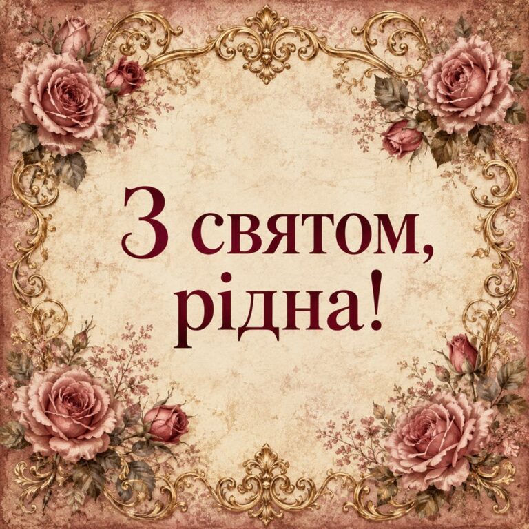 З святом, рідна! - листівка з привітанням мамі