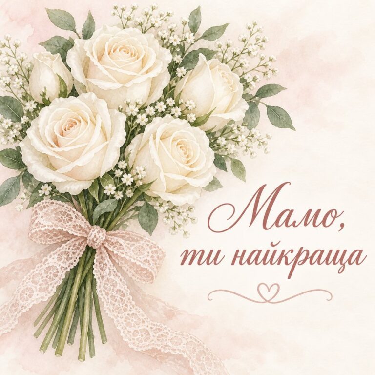 Мамо, ти найкраща - листівка з привітанням мамі