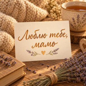 Люблю тебе, мамо - листівка з привітанням мамі