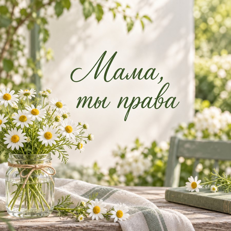 Мама, ты права - открытка с поздравлением с извинением маме