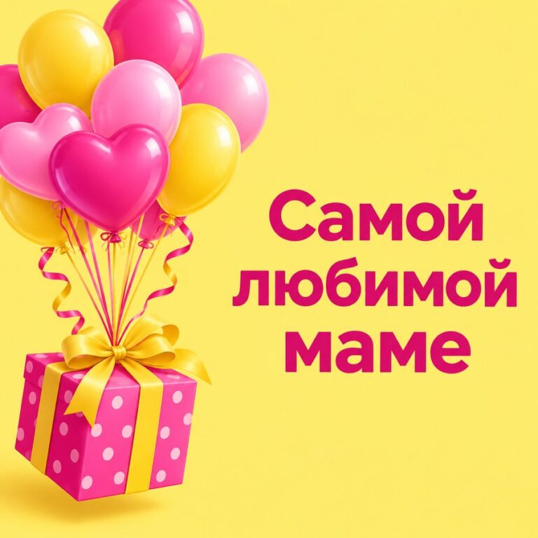 Самой любимой маме - открытка с поздравлением маме