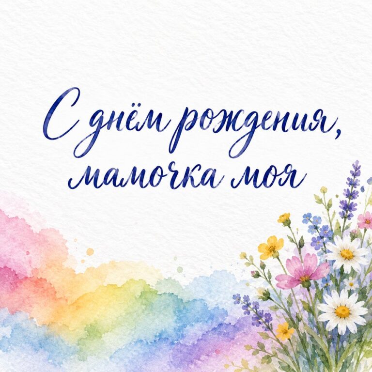 С днём рождения, мамочка моя - открытка с поздравлением маме