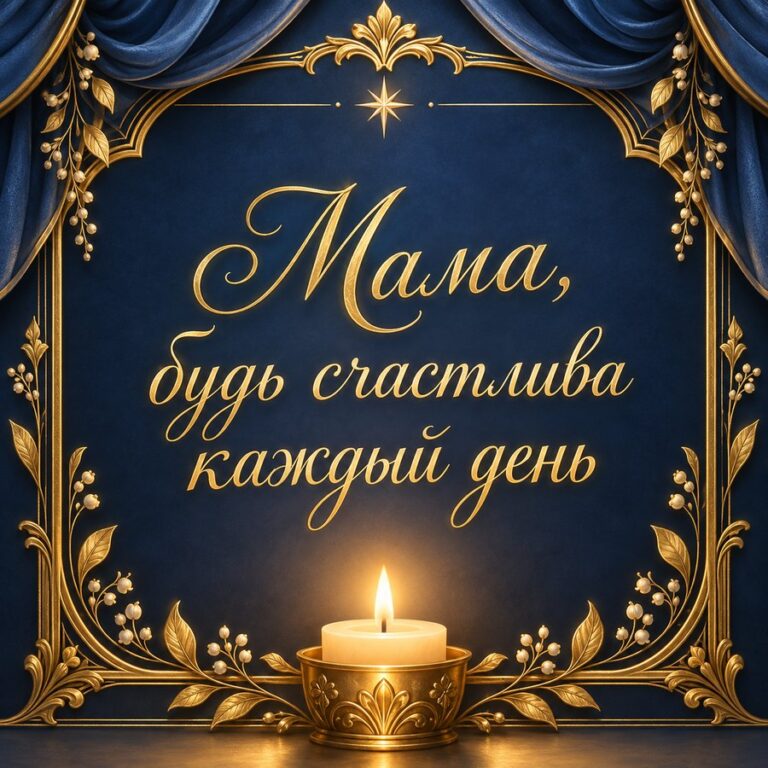 Мама, будь счастлива каждый день - открытка с поздравлением маме