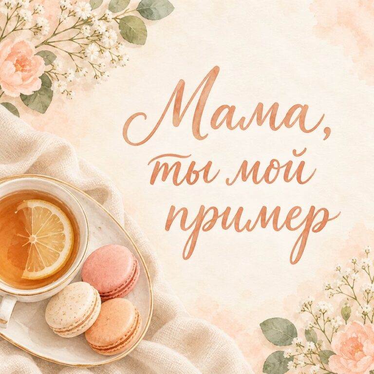 Мама, ты мой пример - открытка с поздравлением маме