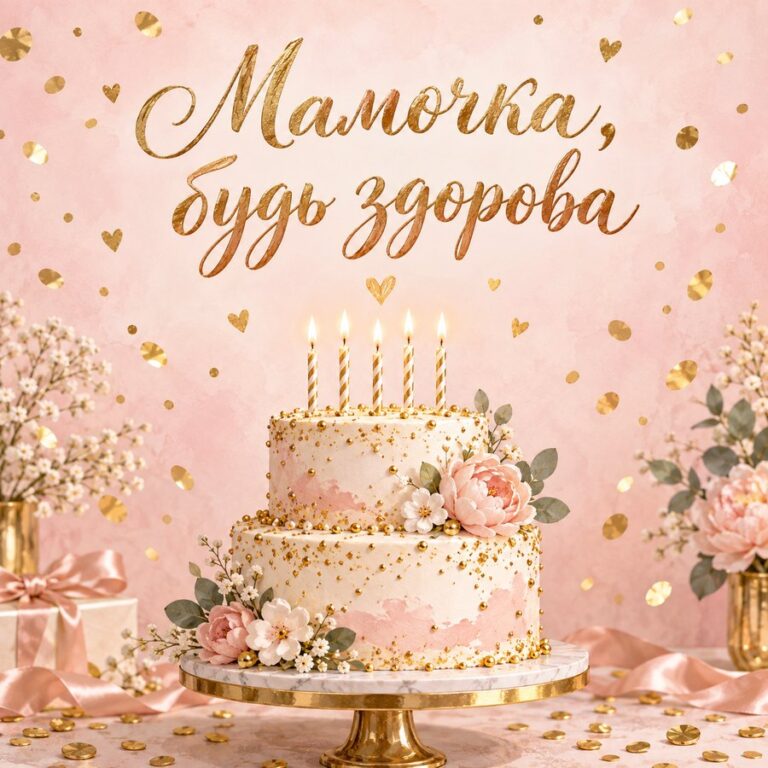 Мамочка, будь здорова - открытка с поздравлением маме