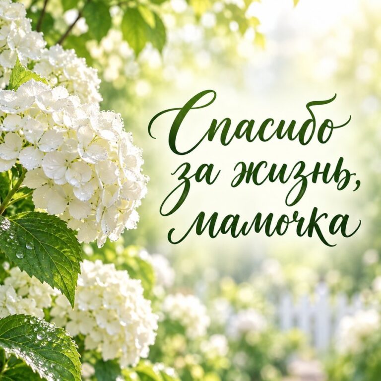 Спасибо за жизнь, мамочка - открытка с поздравлением маме