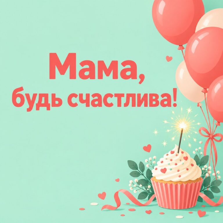 Мама, будь счастлива! - открытка с поздравлением маме