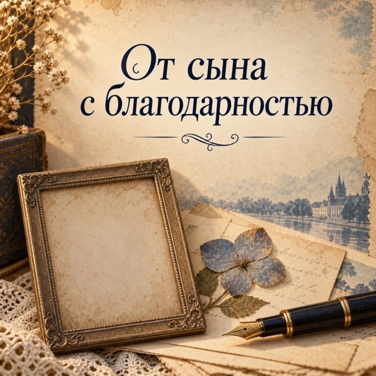 От сына с благодарностью - открытка с поздравлением маме