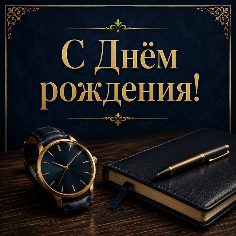 С Днём рождения! - листівка з привітанням мужчине