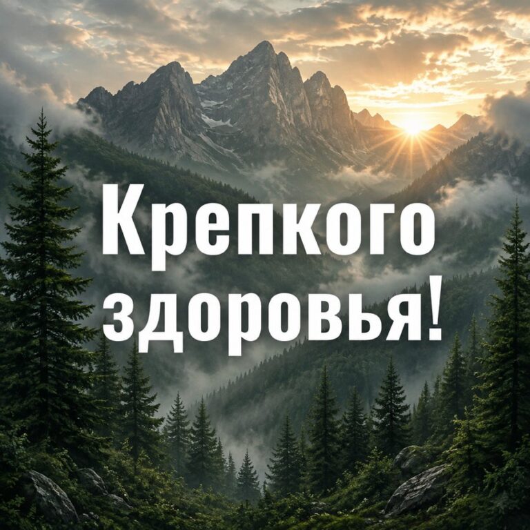 Крепкого здоровья! - листівка з привітанням мужчине