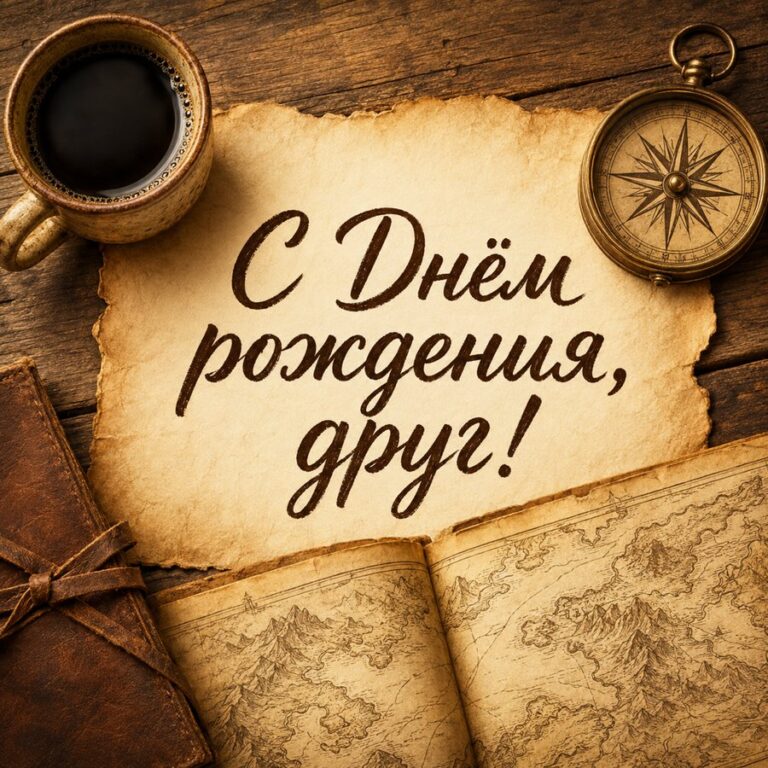 С Днём рождения, друг! - листівка з привітанням мужчине