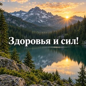 Здоровья и сил! - листівка з привітанням мужчине