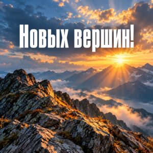Новых вершин! - листівка з привітанням мужчине