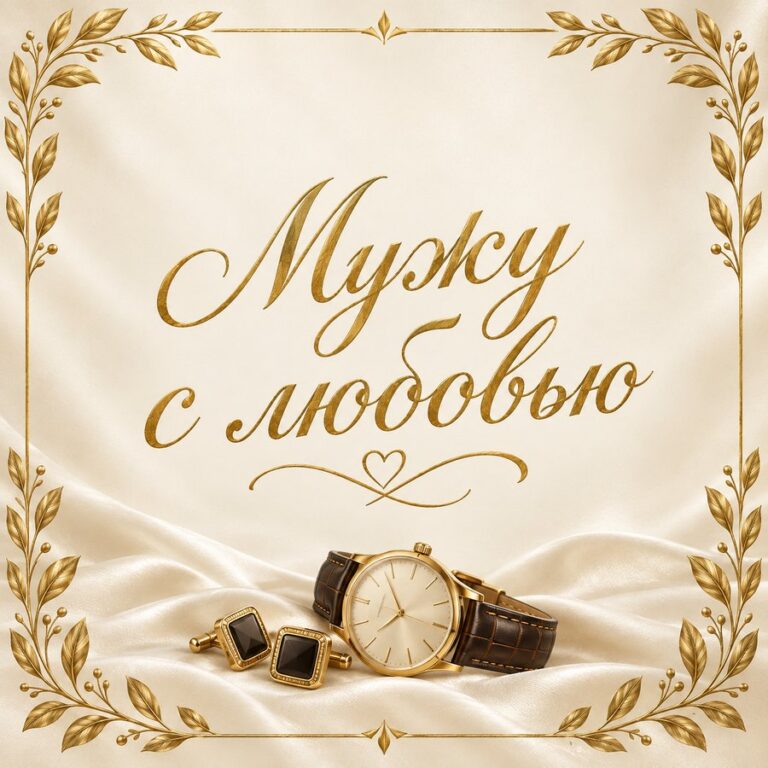 Мужу с любовью - открытка с поздравлением мужу