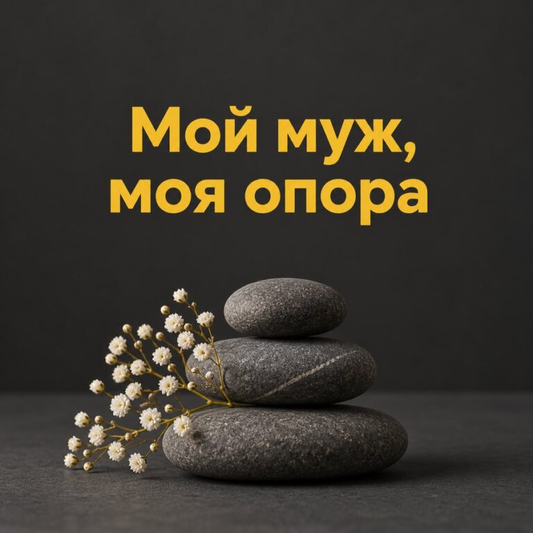 Мой муж, моя опора - открытка с поздравлением мужу