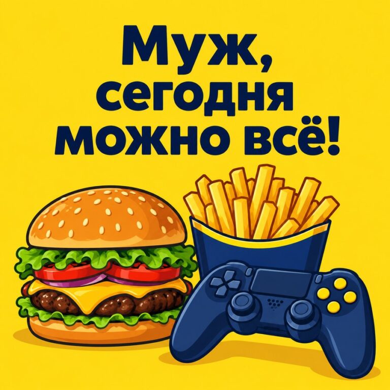 Муж, сегодня можно всё! - открытка с поздравлением мужу