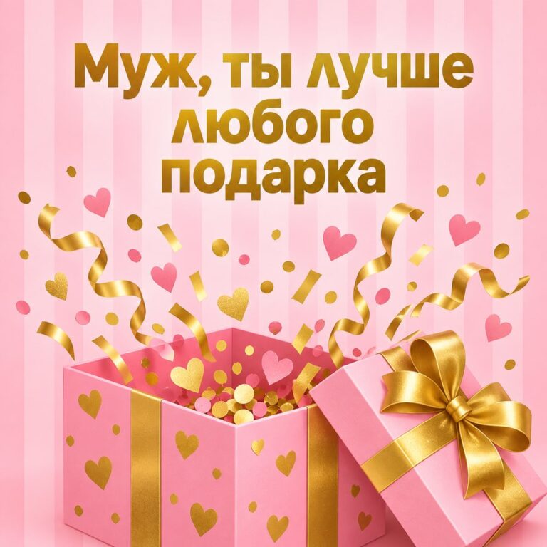 Муж, ты лучше любого подарка - открытка с поздравлением мужу