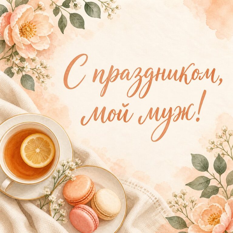 С праздником, мой муж! - открытка с поздравлением мужу