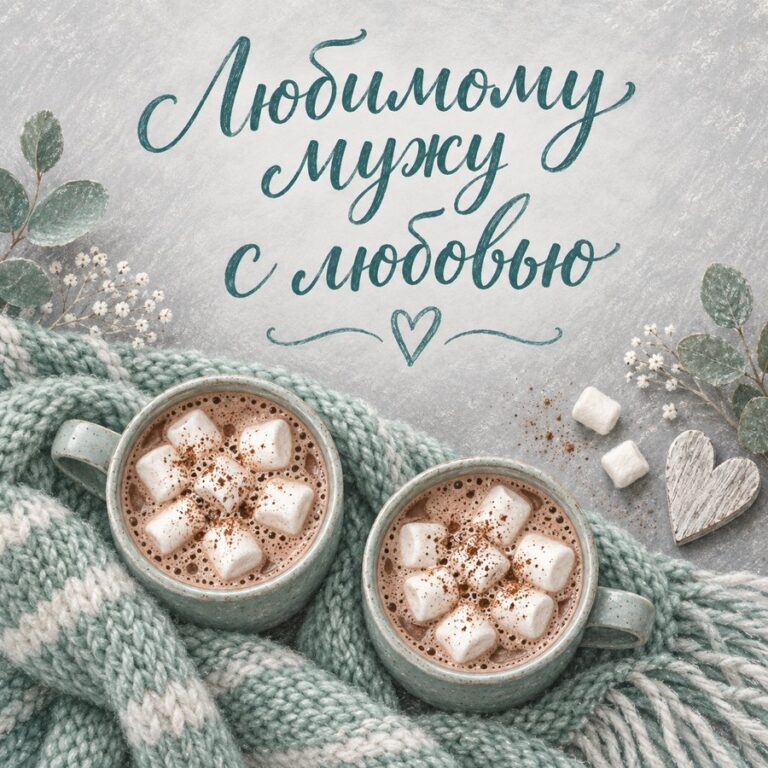 Любимому мужу с любовью - открытка с поздравлением мужу