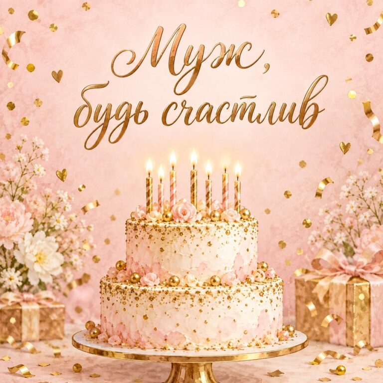 Муж, будь счастлив - открытка с поздравлением мужу