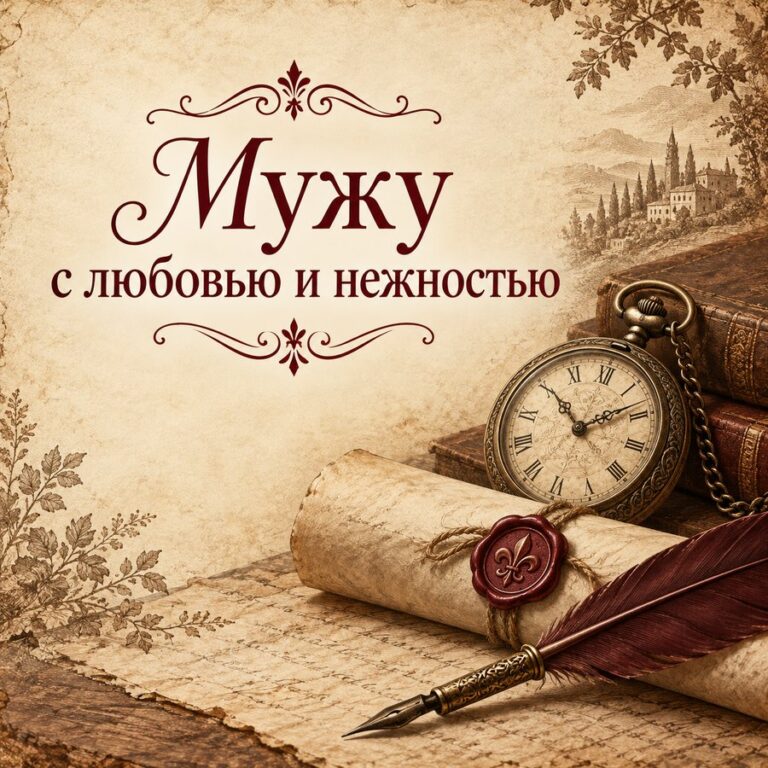 Мужу с любовью и нежностью - открытка с поздравлением мужу