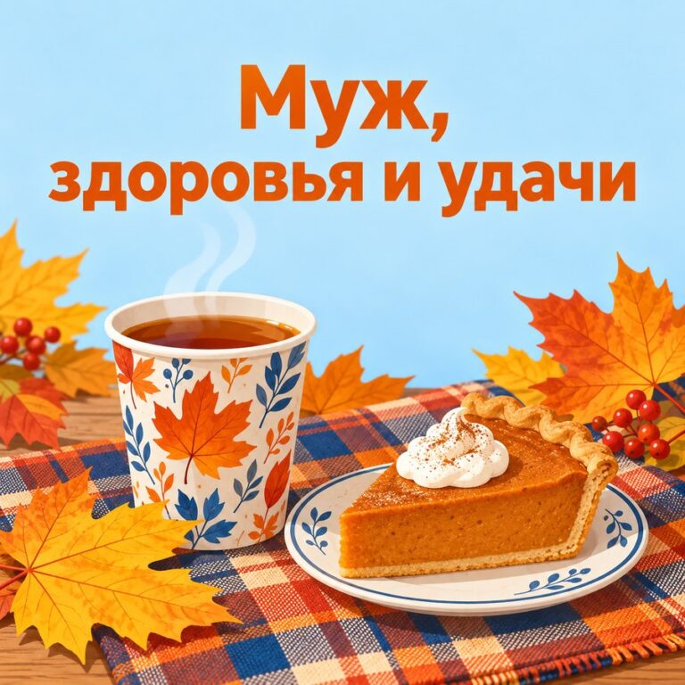 Муж, здоровья и удачи - открытка с поздравлением мужу