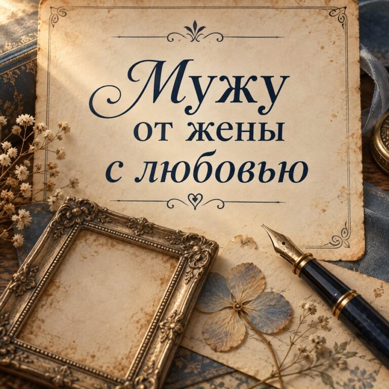 Мужу от жены с любовью - открытка с поздравлением мужу