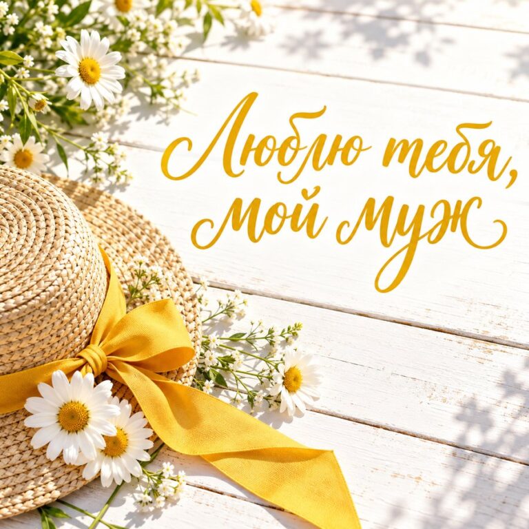 Люблю тебя, мой муж - открытка с поздравлением мужу