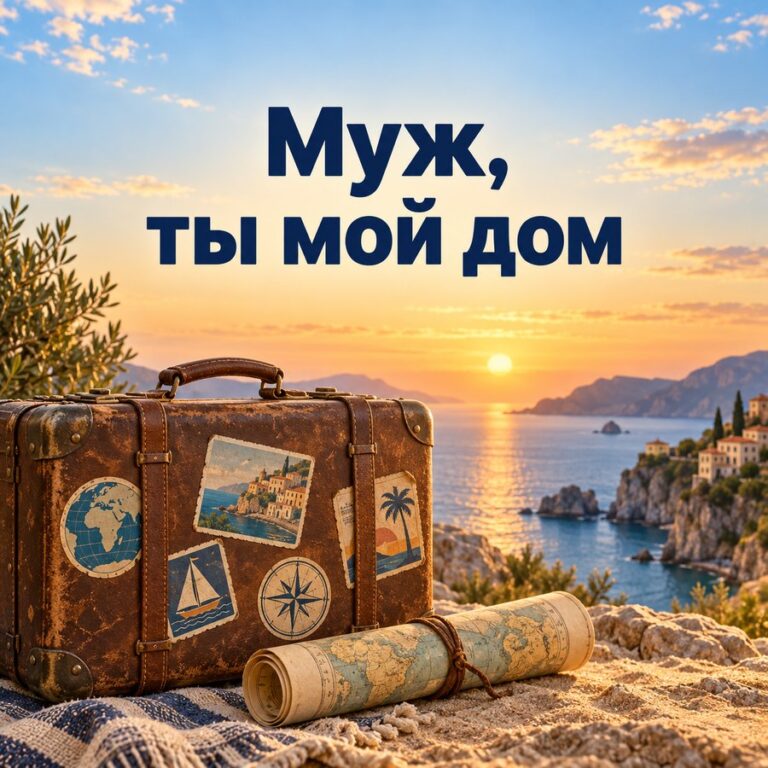 Муж, ты мой дом - открытка с поздравлением мужу